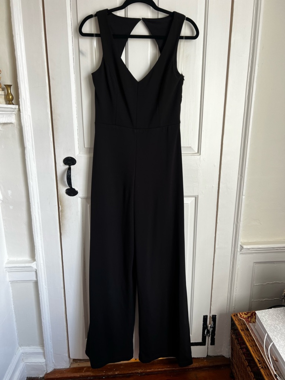 JAYGODFREY Black V-Neck Wide-Leg Sleeveless Jumpsuit
